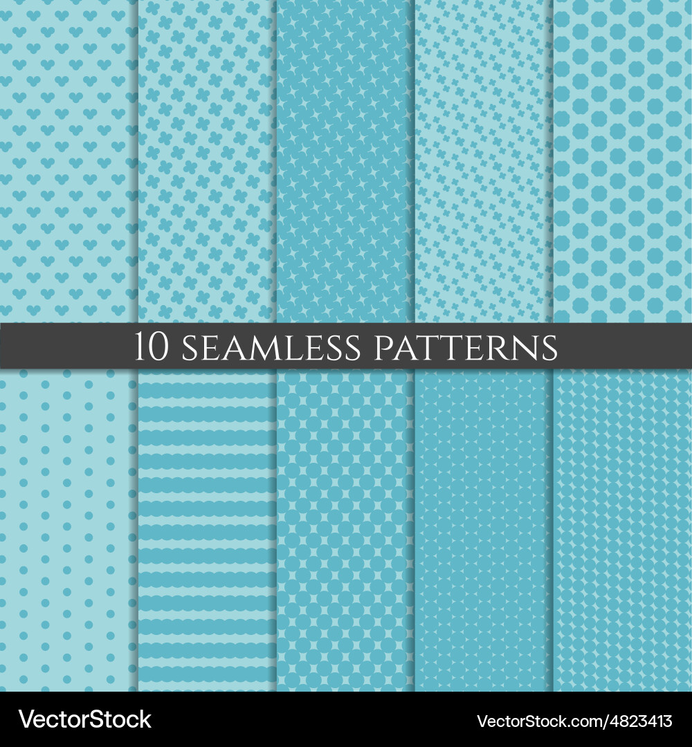Set of abstract geometric seamless patterns vector image