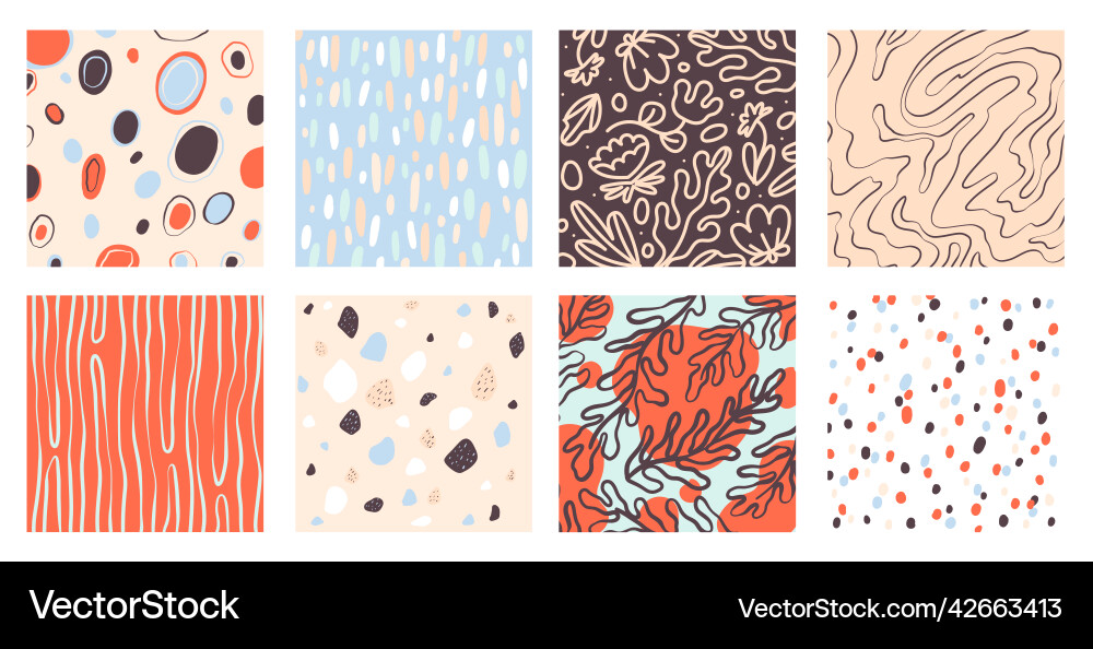 Set of patterns hand drawn various shapes Set of patterns hand drawn various shapes vector image