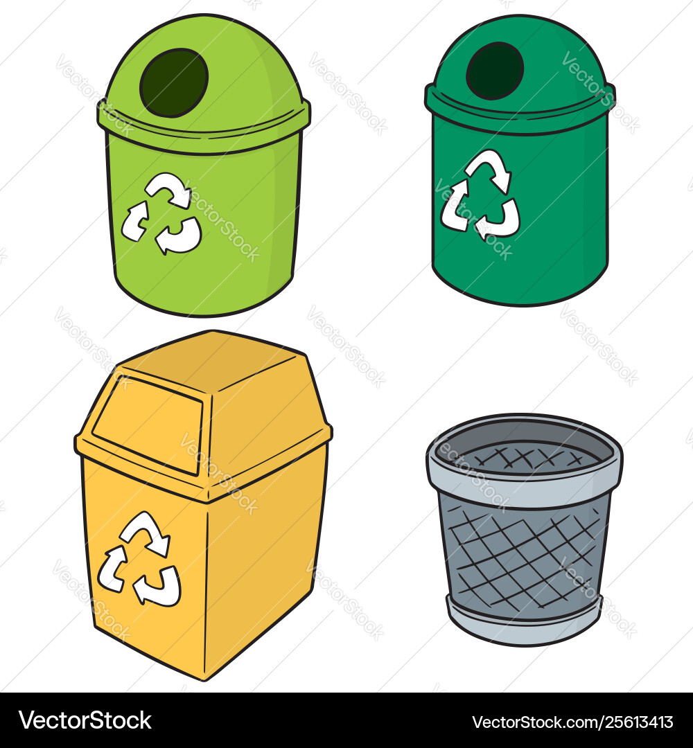 Set recycle garbage Set recycle garbage vector image