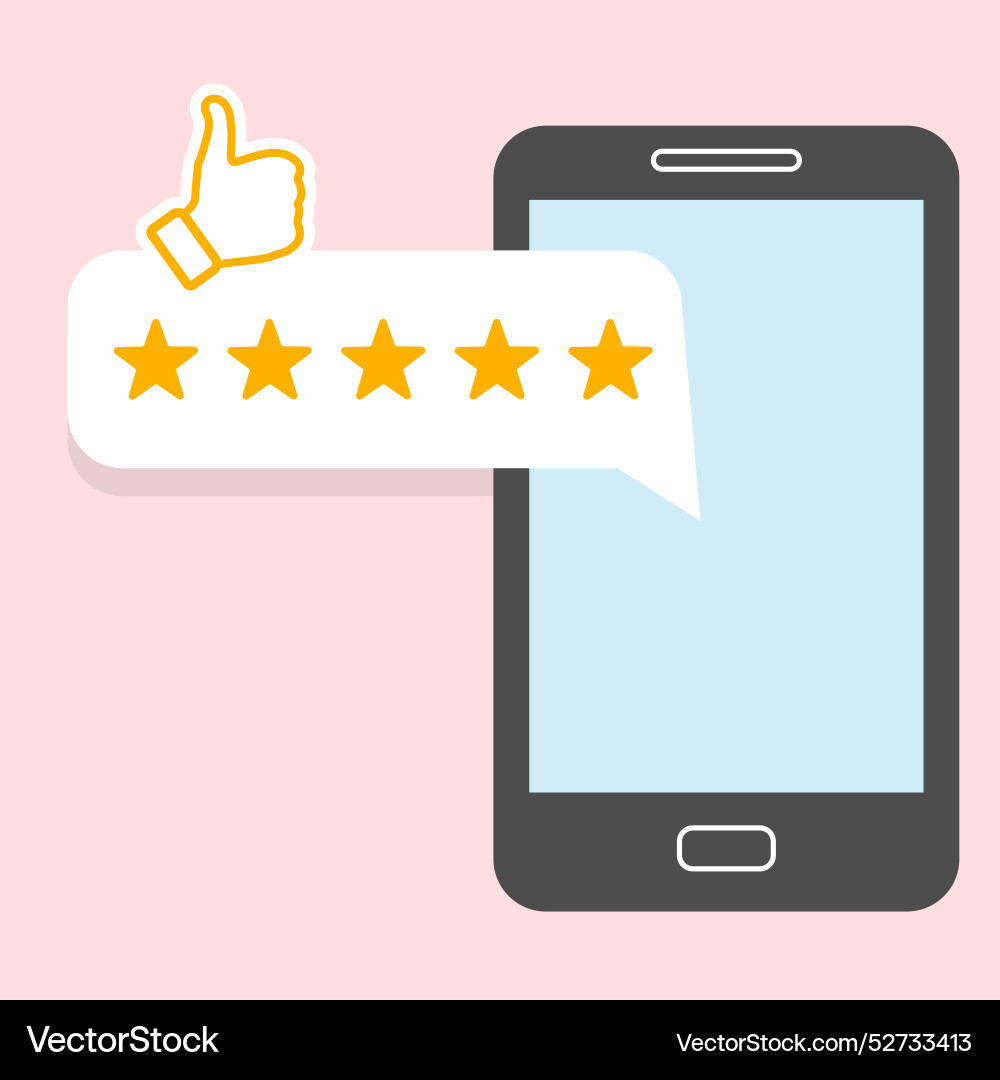 Smartphone and message bubble with thumb up Smartphone and message bubble with thumb up vector image