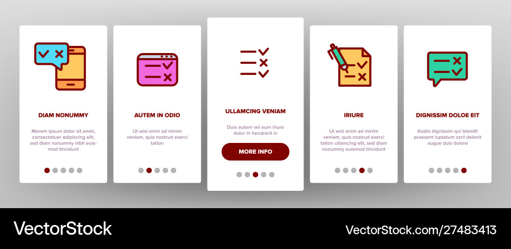 Survey rating elements onboarding Vector Image