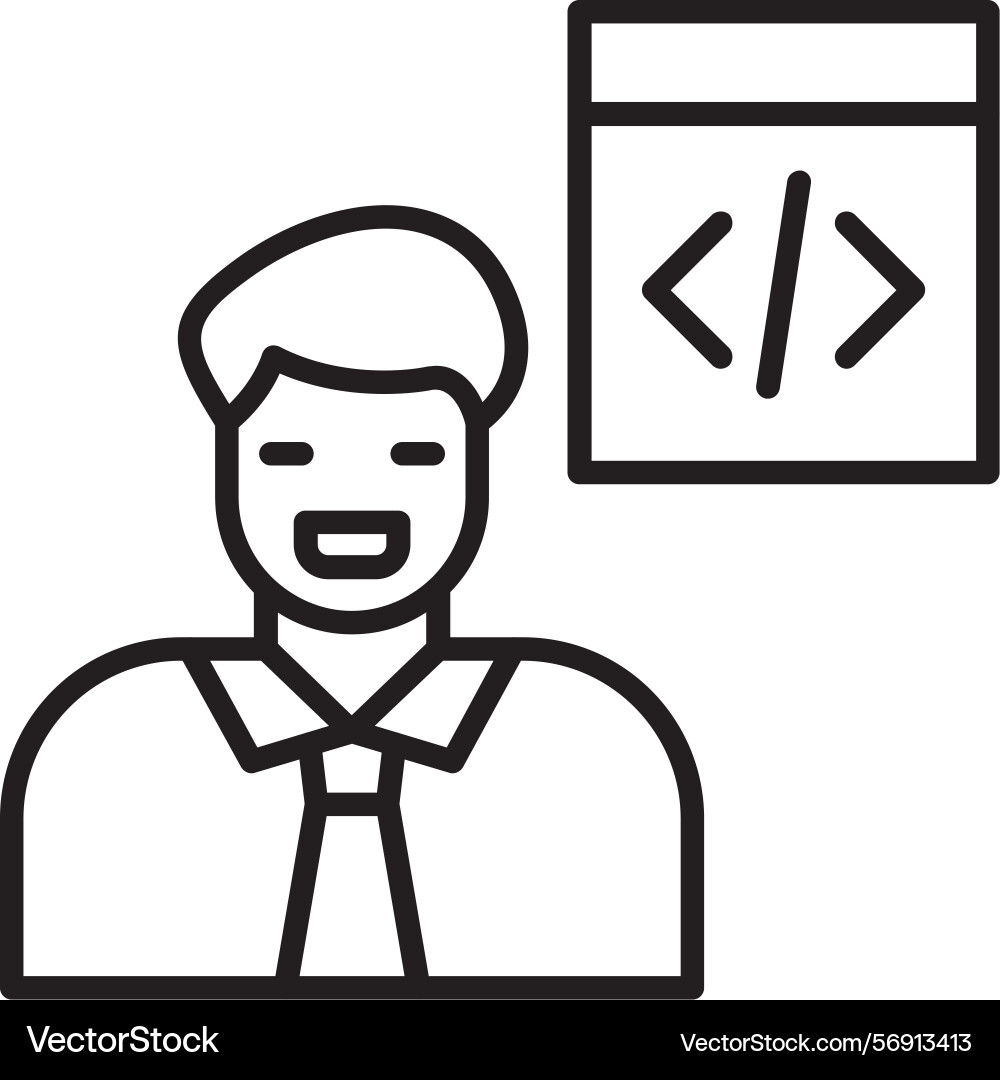Web developer linear style icon design Vector Image
