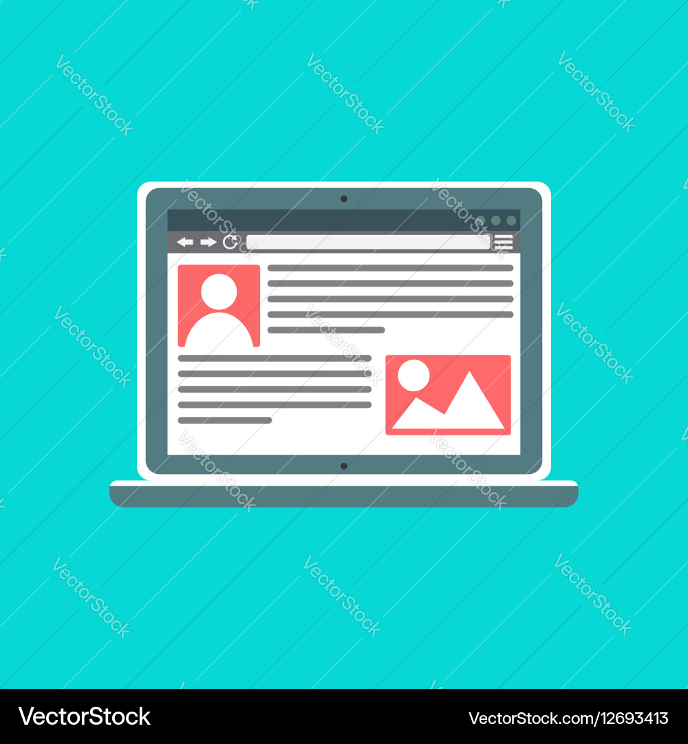 Web template of computer site or article form Vector Image