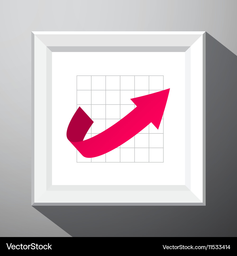 Arrow graph in frame Vector Image