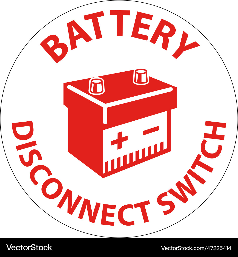 Batterie Trennschalter Zeichen auf weißem Hintergrund Batterie Trennschalter Zeichen auf weißem Hintergrund vektorbild