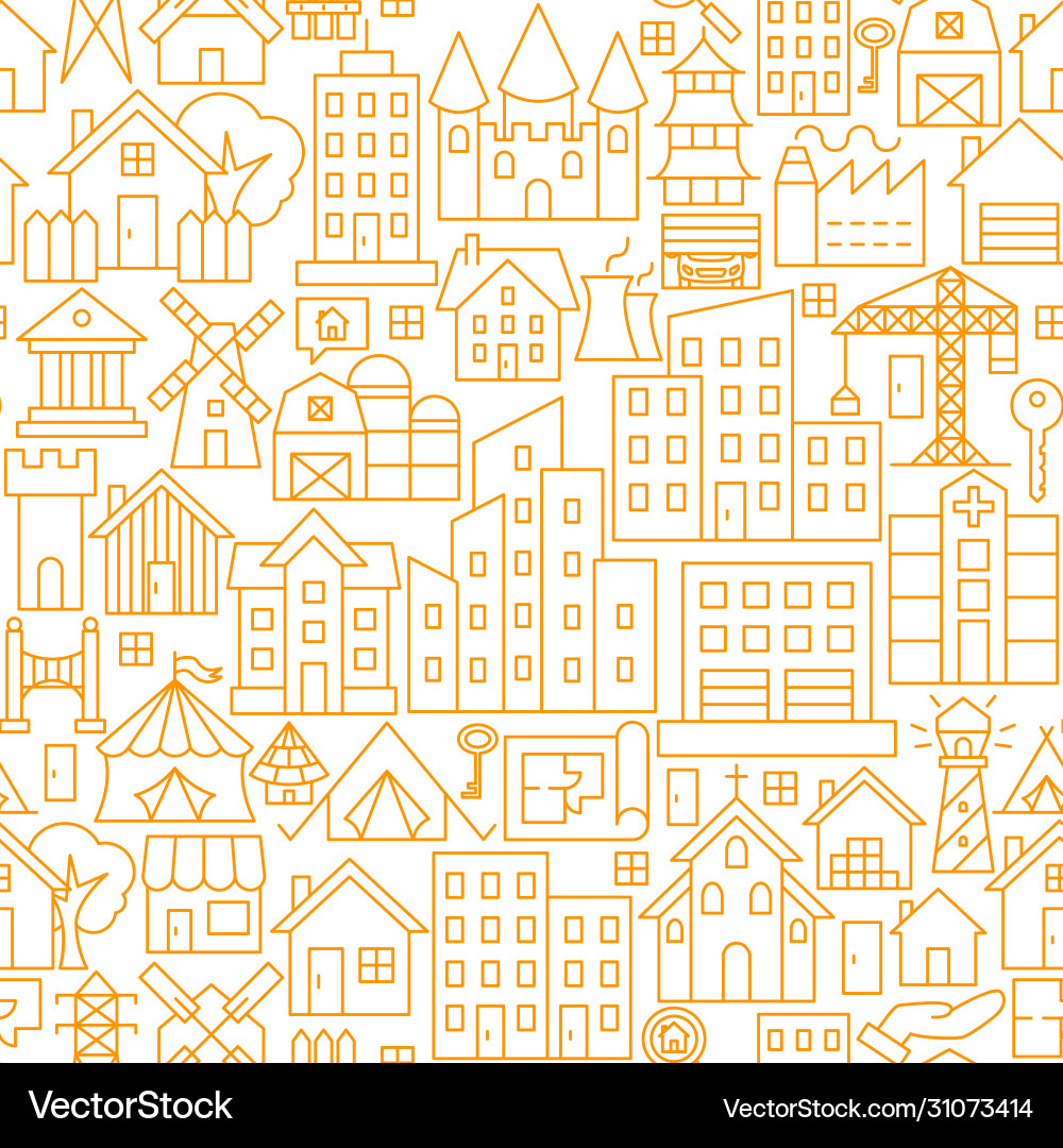 Building line seamless pattern Building line seamless pattern vector image