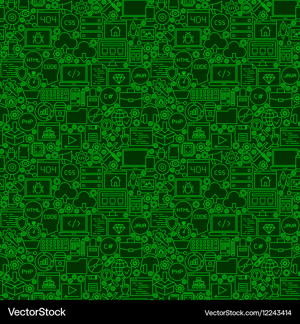 Coding Pattern - Green Line Vector Image