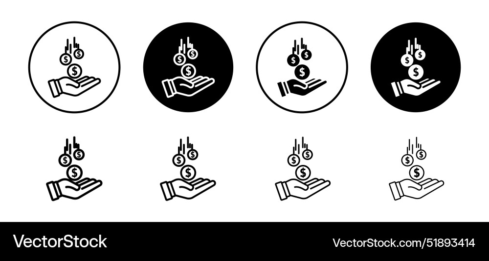 Contribution icon set collection Royalty Free Vector Image