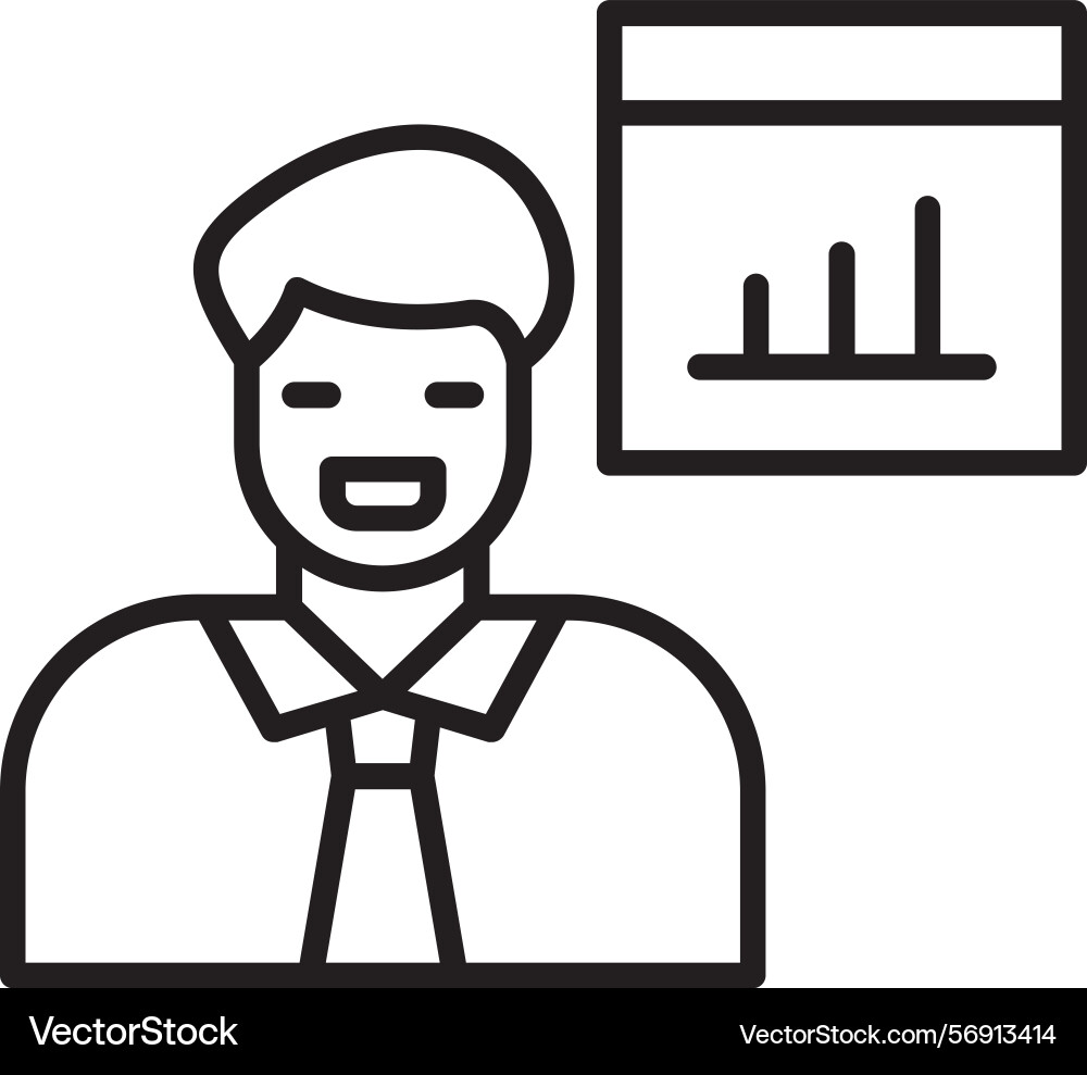 Data scientist linear style icon design vector image