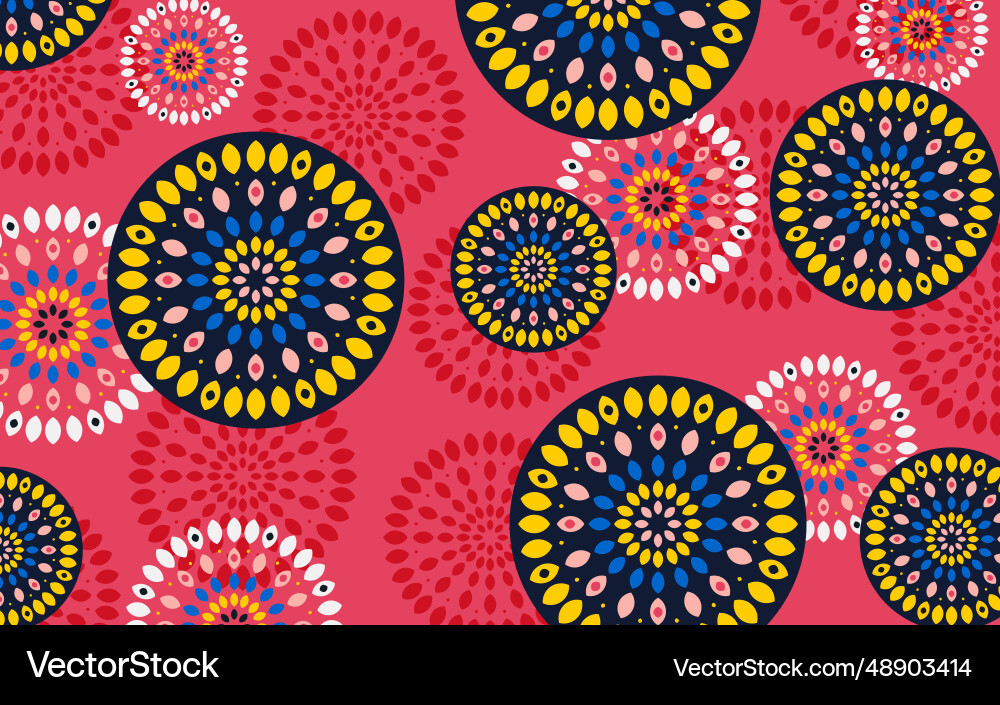 Floral abstract circular pattern for printing Vector Image
