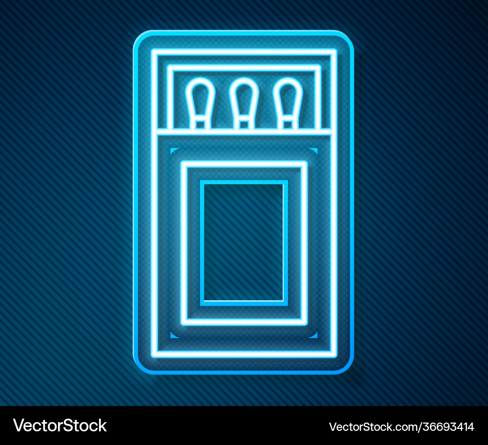 Glowing neon line open matchbox and matches icon Glowing neon line open matchbox and matches icon vector image