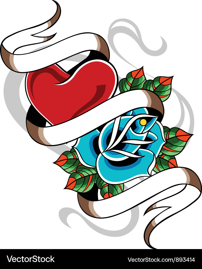 Heart Tattoo Artwork Vector Image