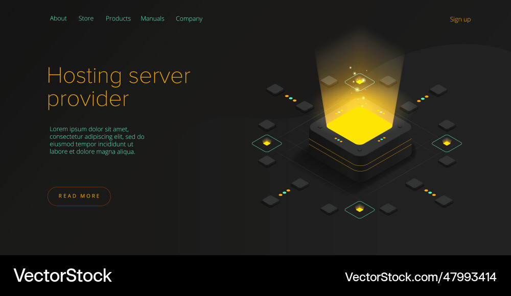Hosting server isometric abstract datacenter Vector Image