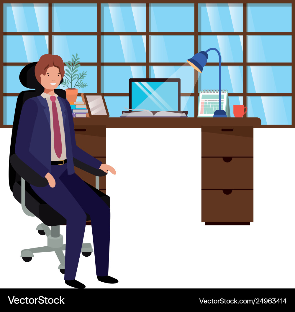 Man working in office avatar character vector image