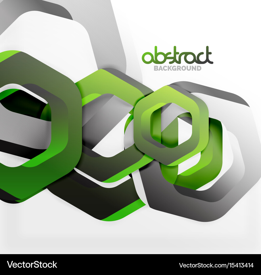 Overlapping hexagons design background vector image