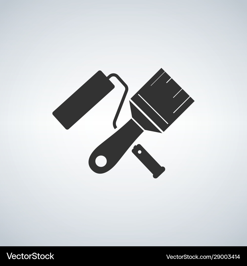 Paint Roller and Brush Icons – Royalty-Free Vector | VectorStock, image size:1000x1080