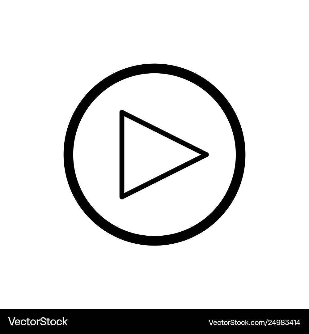 Play button icon in linear style isolated vector image