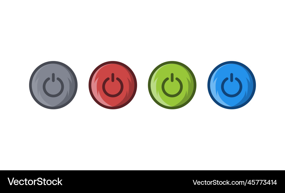 Power button icon color set Vector Image