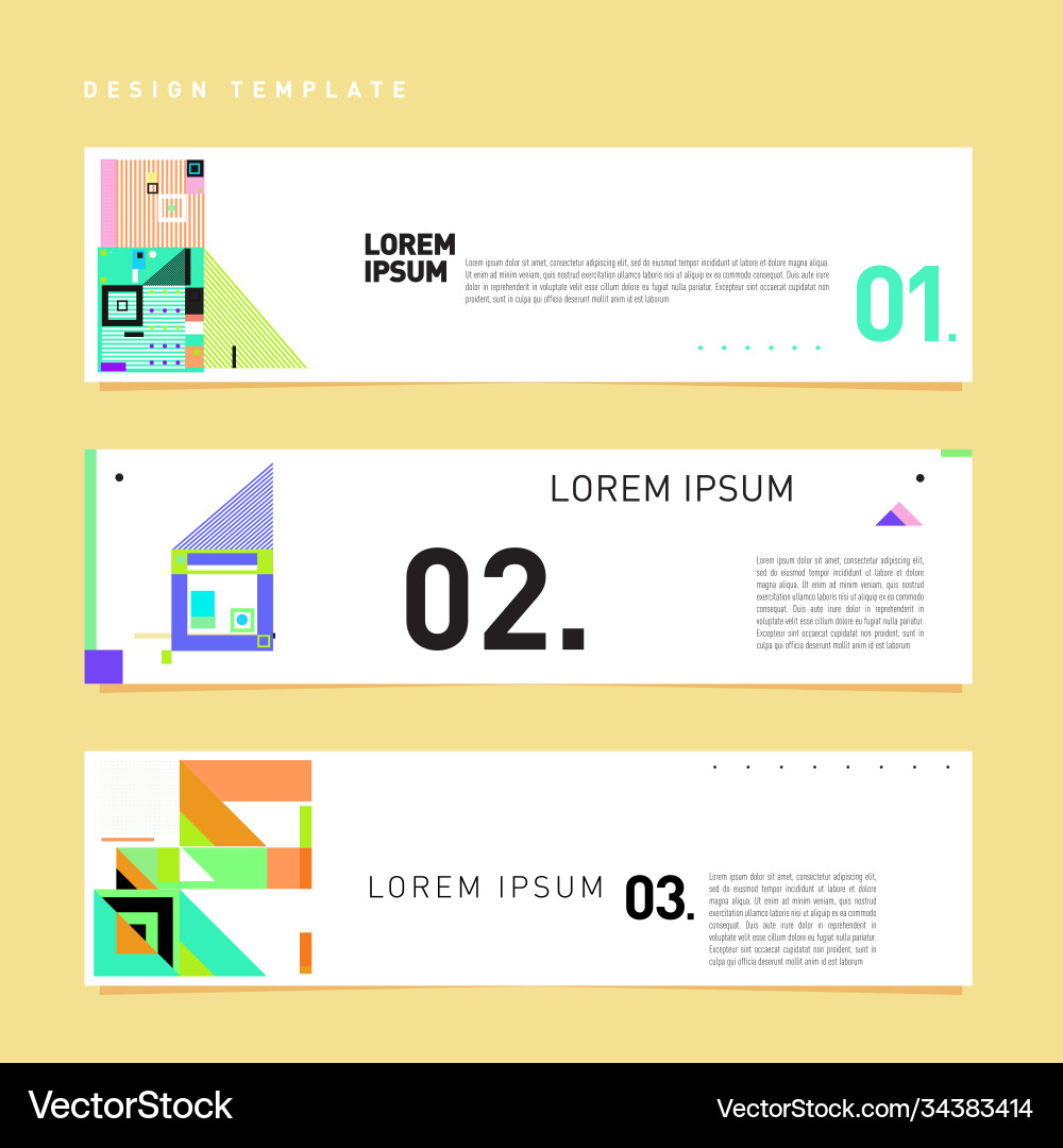 Set abstract banner web design template retro Set abstract banner web design template retro vector image