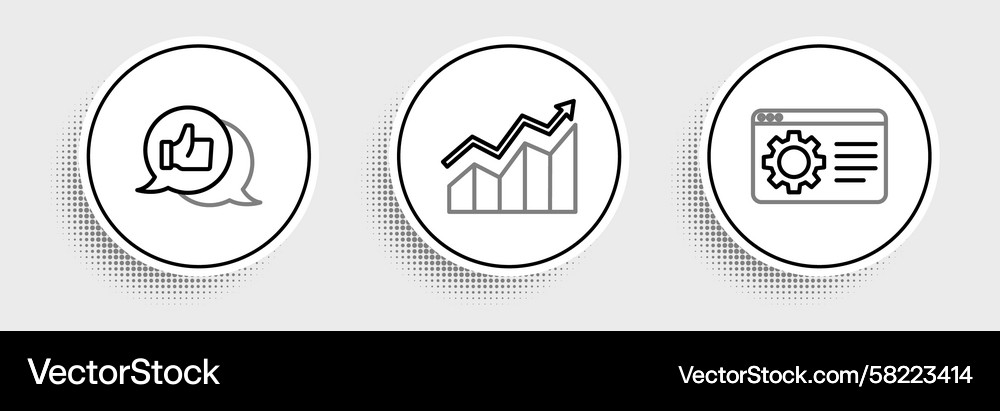 Set line browser setting customer product rating Vector Image