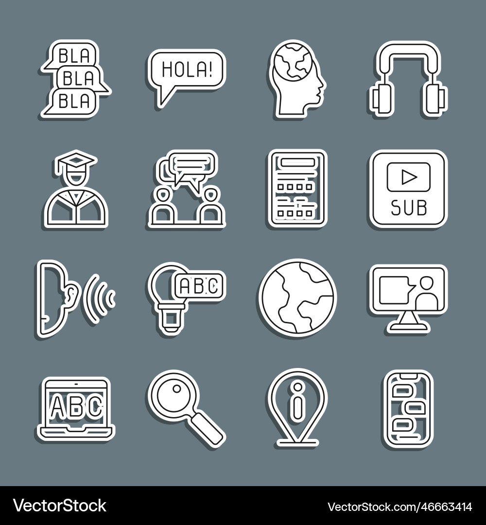 Set line new chat messages notification video Set line new chat messages notification video Vector Image