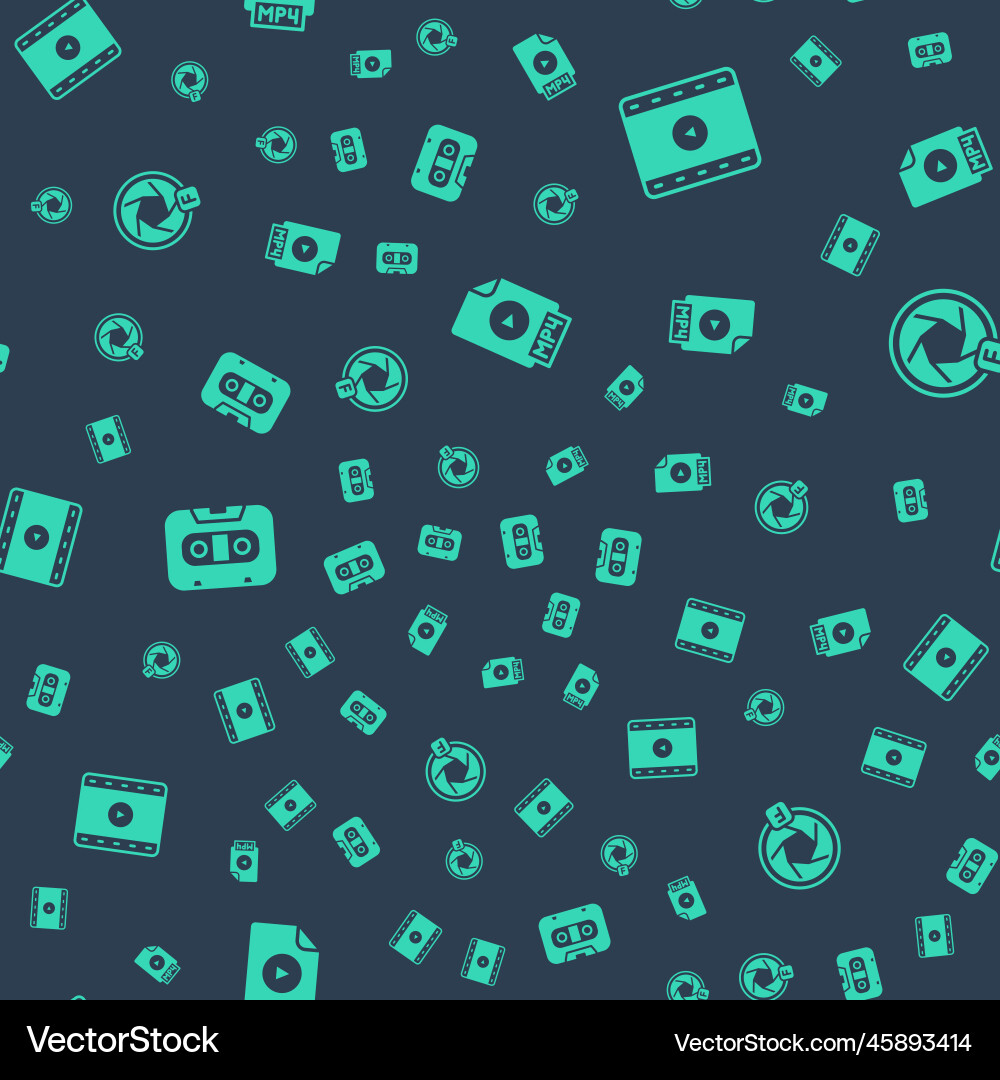 Set mp4 file document play video retro audio Set mp4 file document play video retro audio vector image