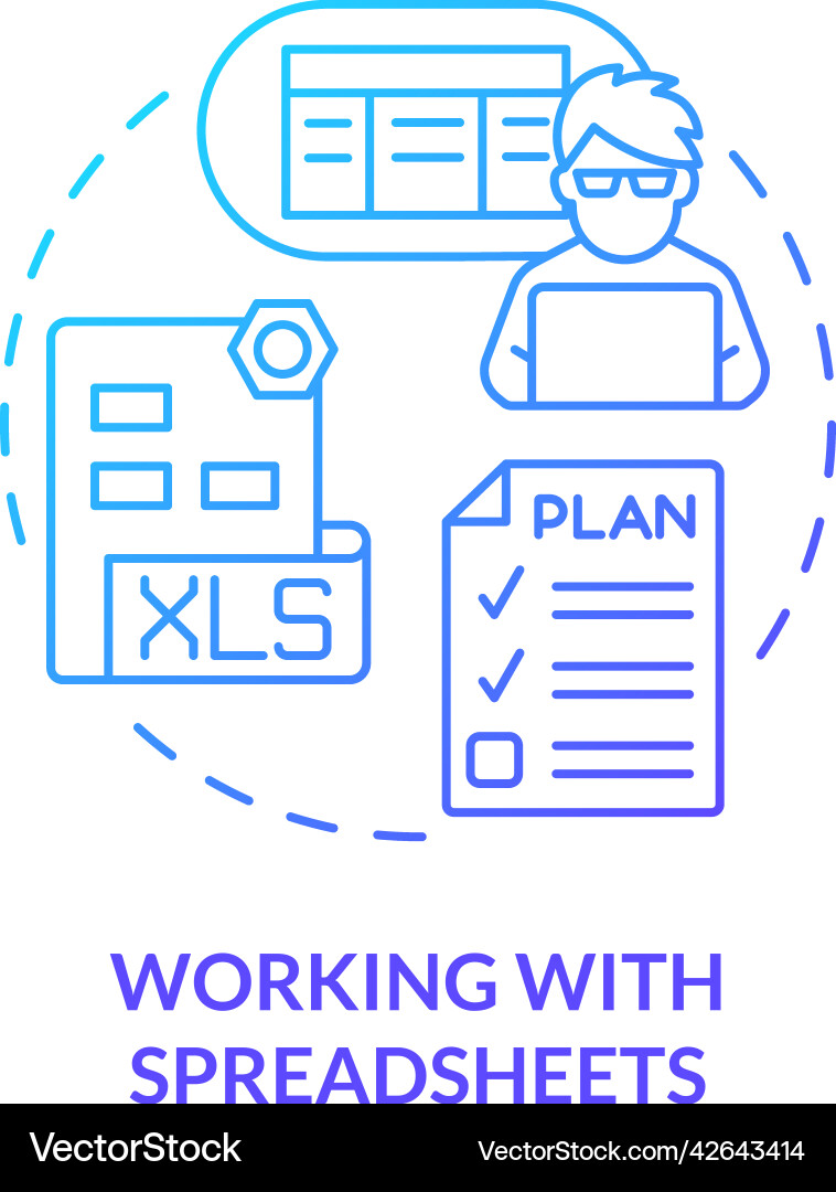 Spreadsheets Data Analysis Icon vector image