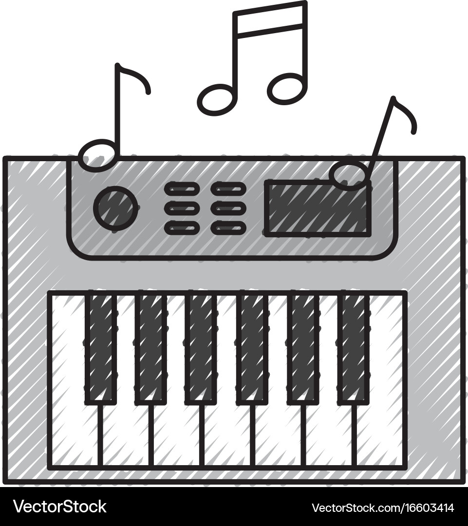 Synth console with notes vector image