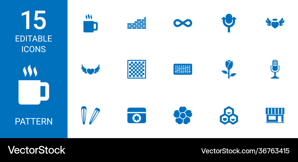 15 pattern icons Vector Image