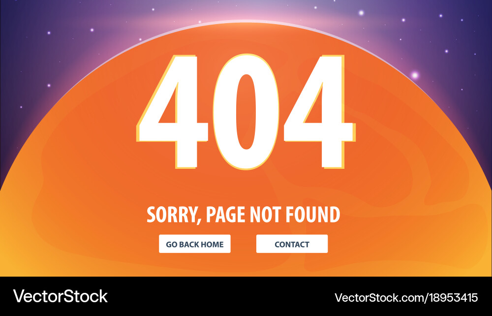 404 error with space on the background page vector image