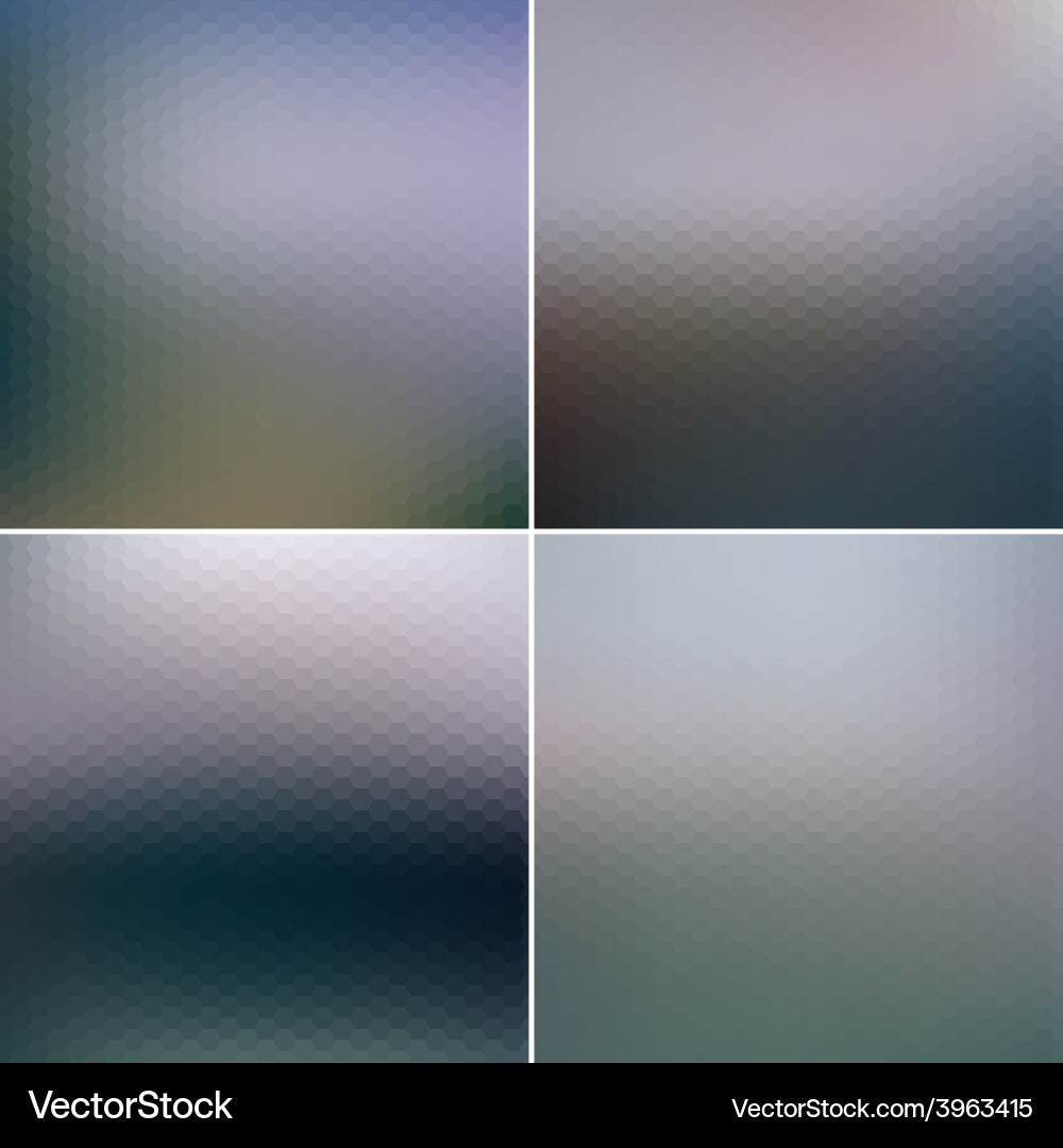 Abstract blurred hexagonal backgrounds set vector image