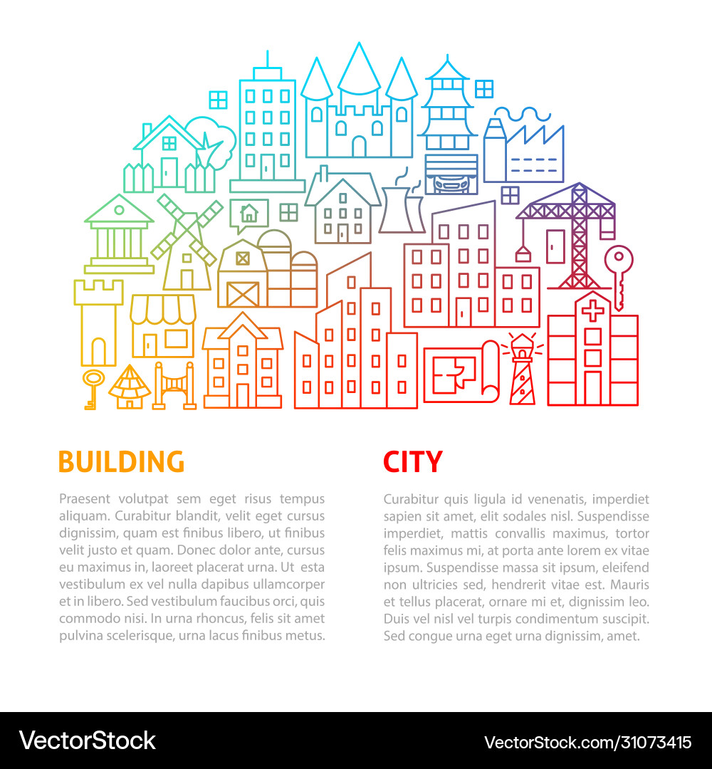 Building line template Building line template Vector Image