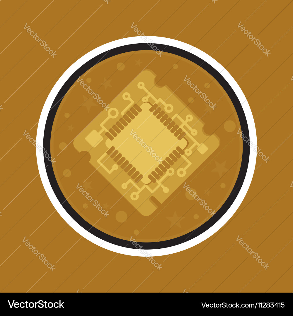 Computer processor chip vector image
