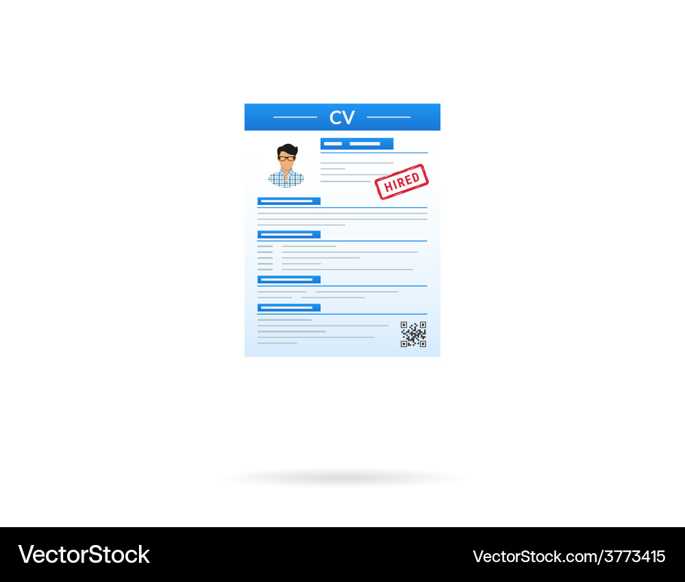 CV Template Mockup Royalty Free Vector Image - VectorStock
