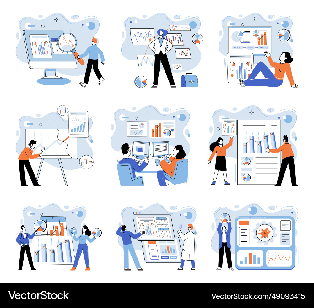 Data analysis development analytics capabilities Data analysis development analytics capabilities vector image