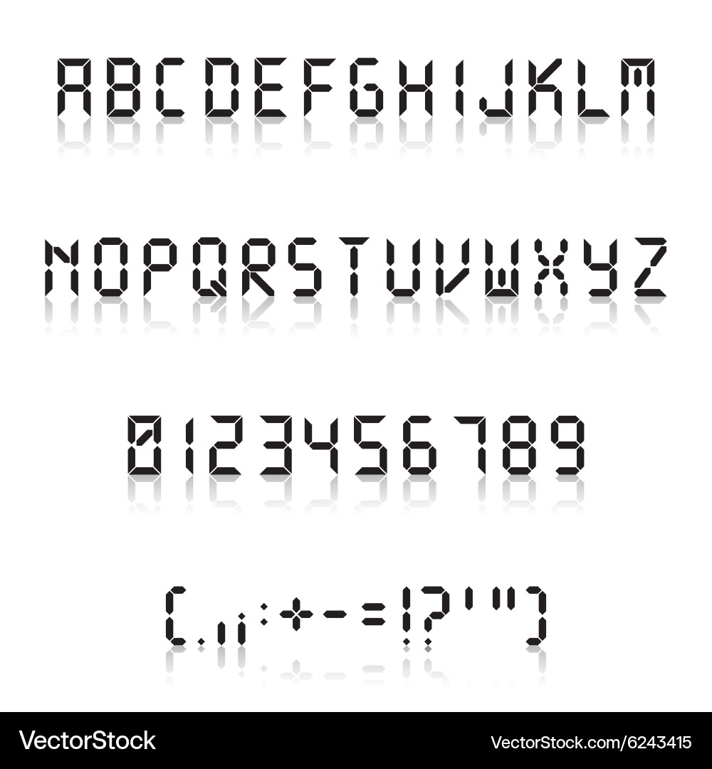 Digital Matrix Font Reflection vector image