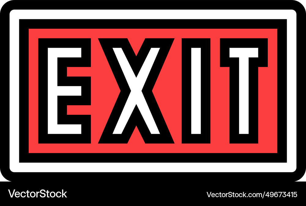 Exit close color icon Vector Image