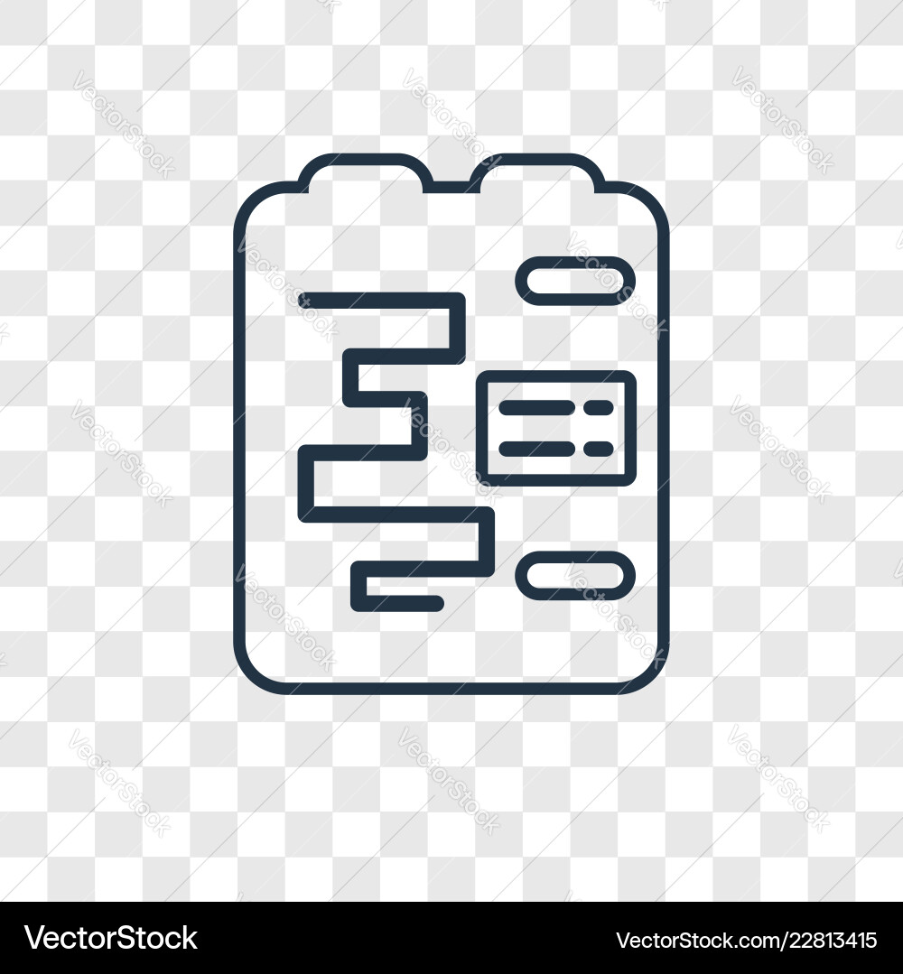 Gantt concept linear icon isolated on transparent Gantt concept linear icon isolated on transparent vector image