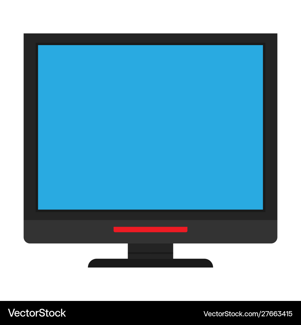 Monitor screen front view display icon above Monitor screen front view display icon above vector image