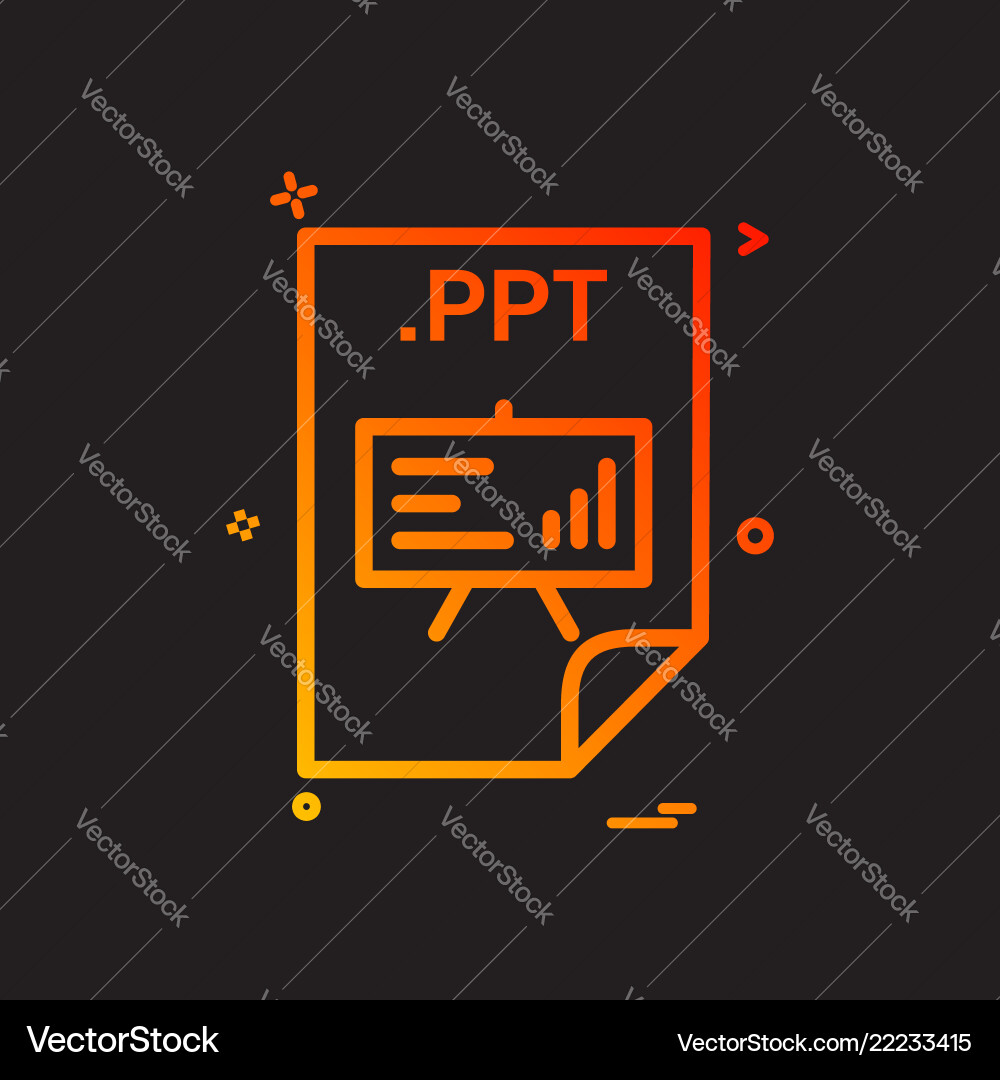 Ppt application download file files format icon Ppt application download file files format icon vector image