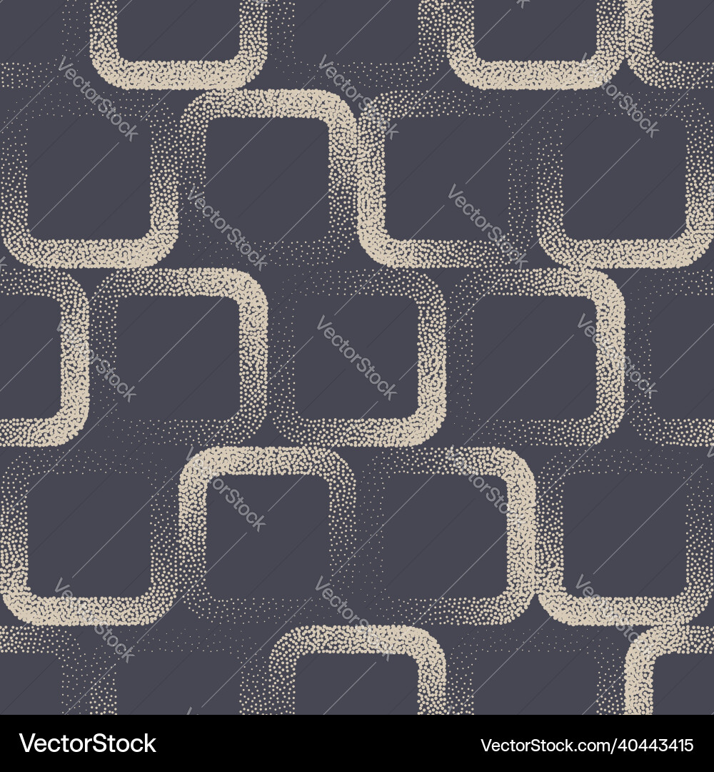 Rounded square stippled seamless pattern Rounded square stippled seamless pattern vector image