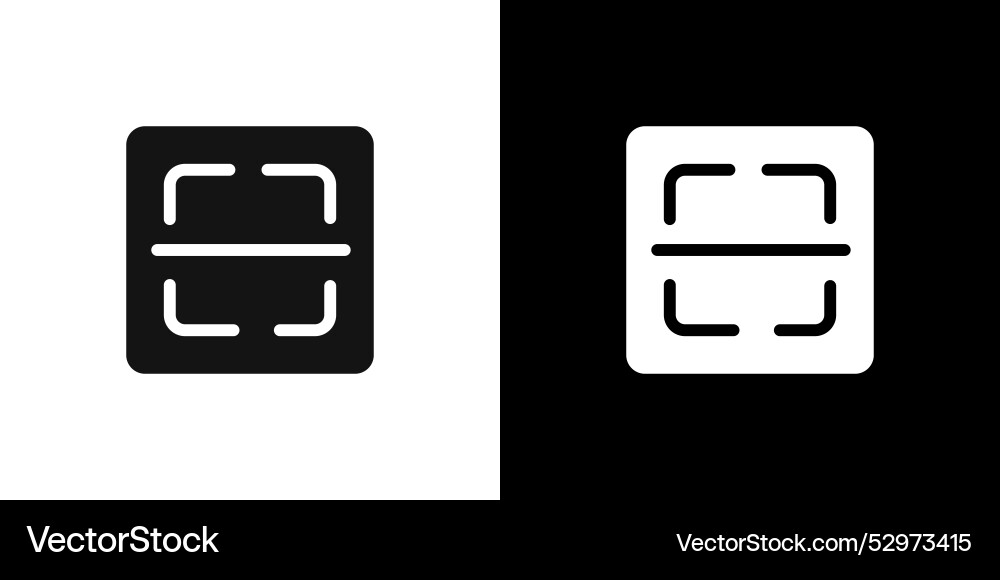 Scan button icon flat set outline Scan button icon flat set outline vector image