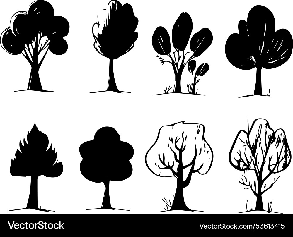 Set trees Vector Image