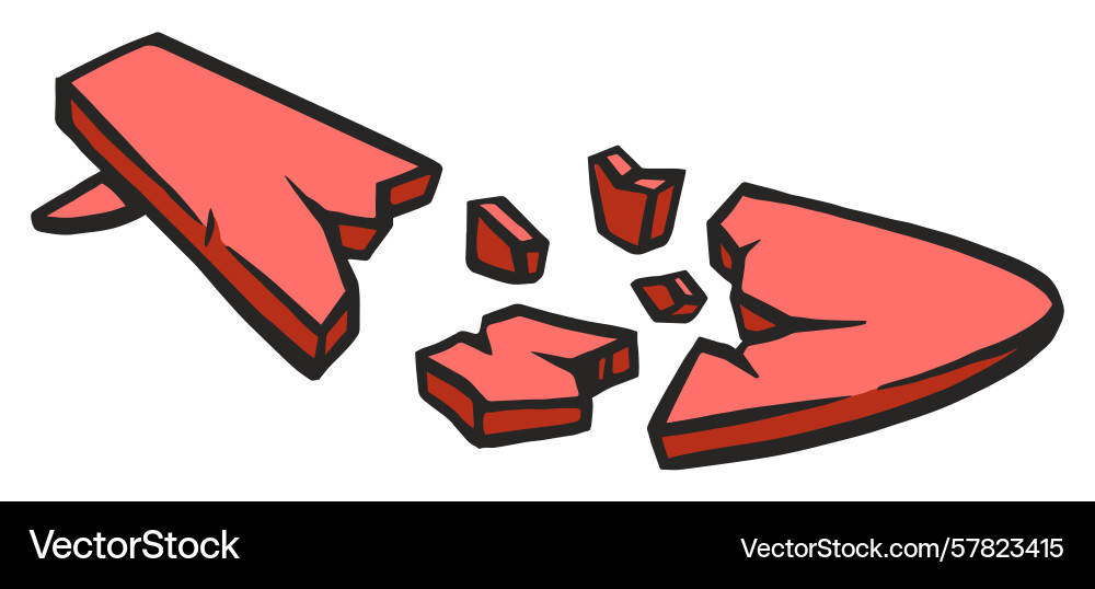 Shattered red object in a dynamic Shattered red object in a dynamic Vector Image