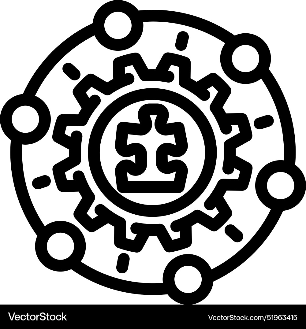 System integration business process line icon Vector Image