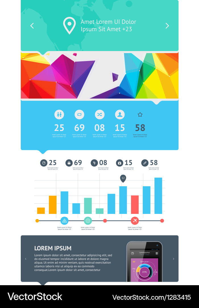 UI Kit - Flat Web Interface Elements vector image