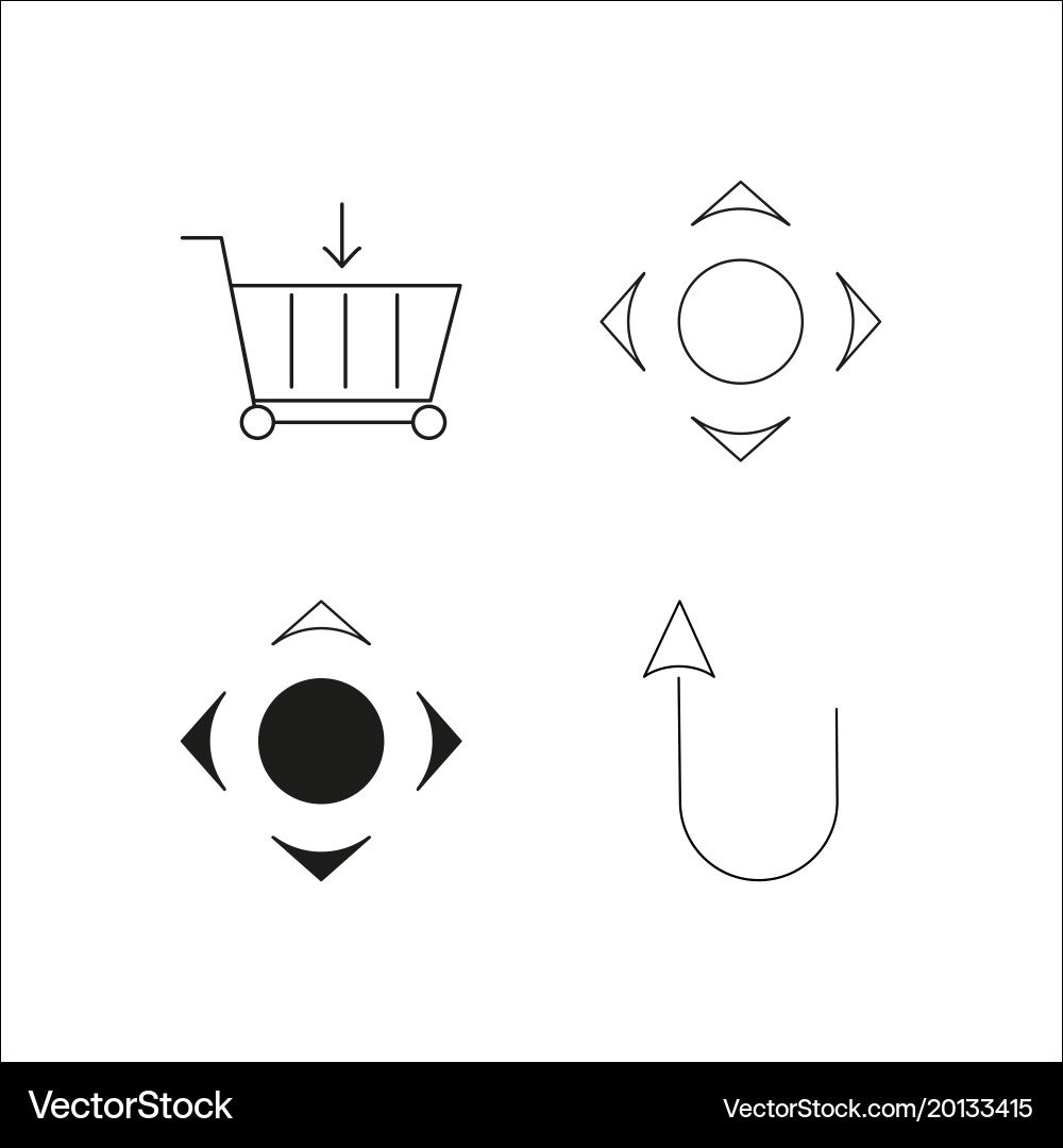 Web simple linear icon setsimple outline icons vector image