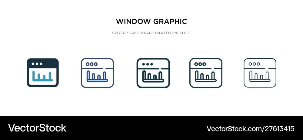 Window graphic icon in different style two Window graphic icon in different style two vector image
