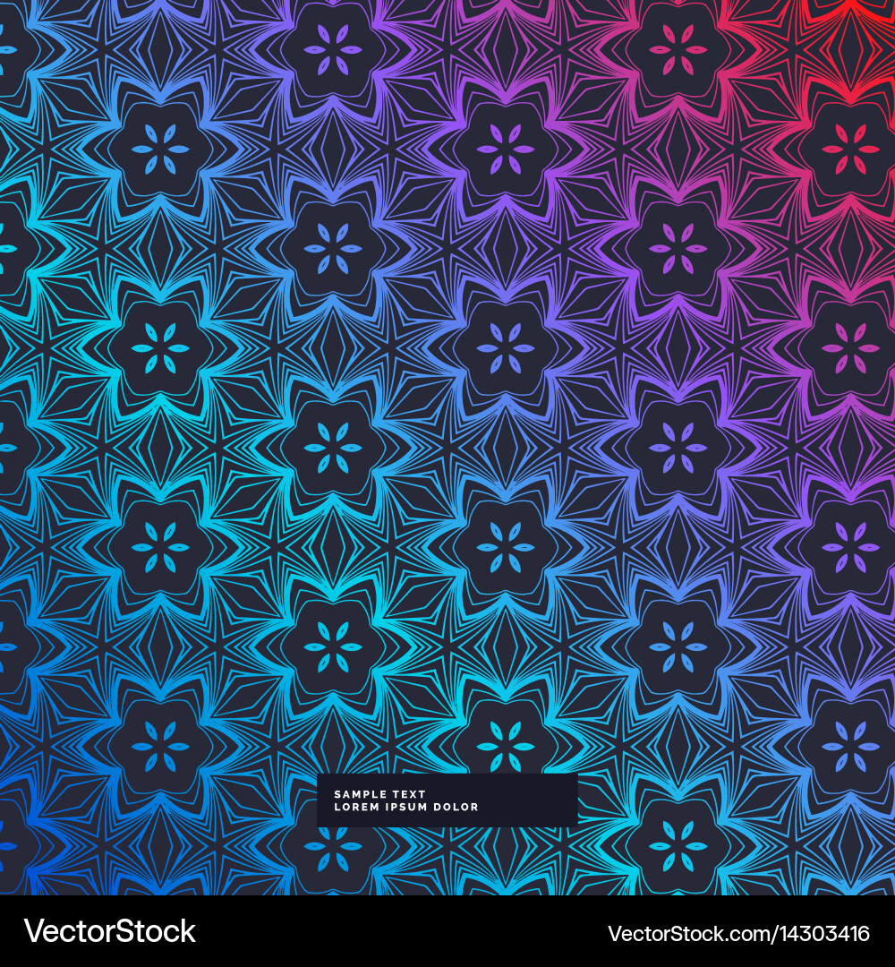 Abstract dark background with flower pattern vector image