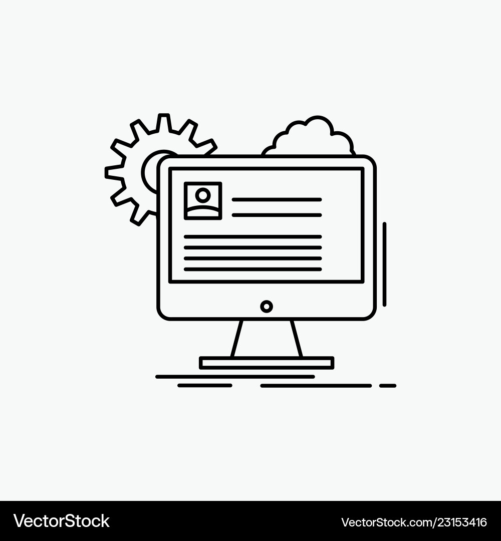 Account profile report edit update line icon Account profile report edit update line icon vector image